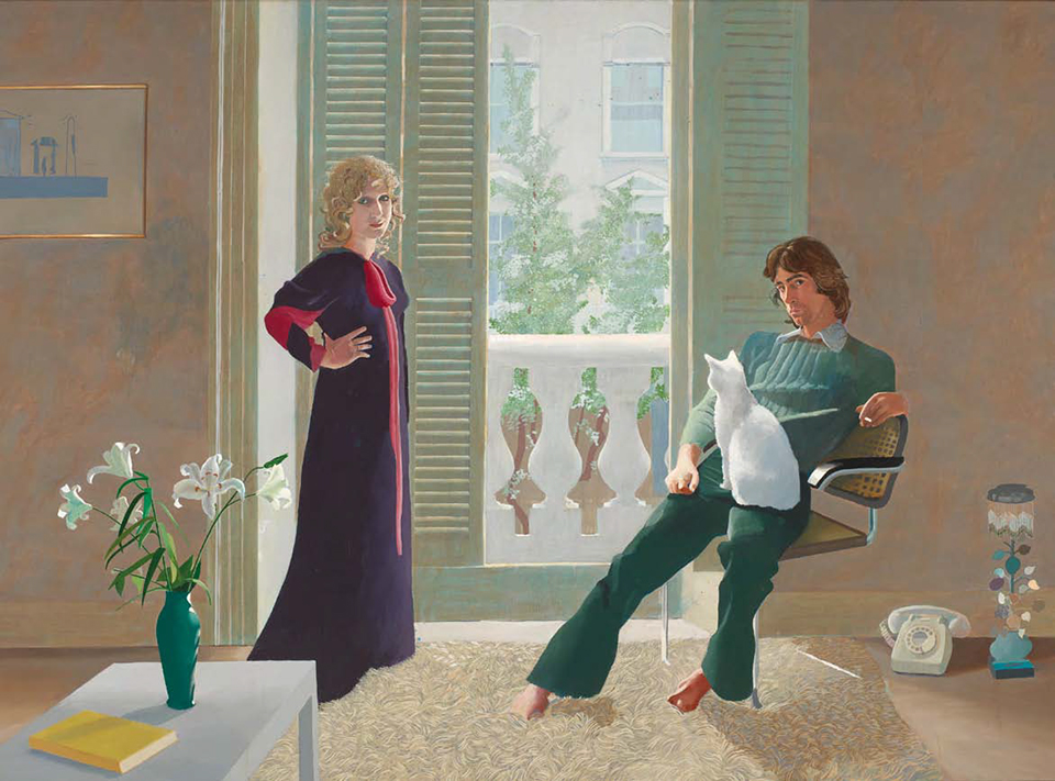 데이비드 호크니, 클라크 부부와 퍼시, 1970 – 1, 캔버스에 아크릴릭, 213.4ⅹ304.8 cm