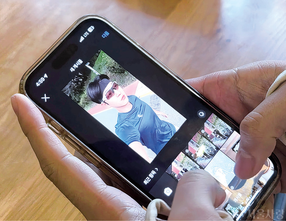 직접 촬영한 ‘오운완’ 영상을 자신의 SNS에 업로드하는 서규현 씨.