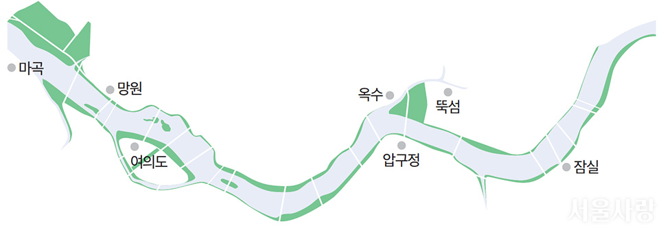 한강버스 이용 지도