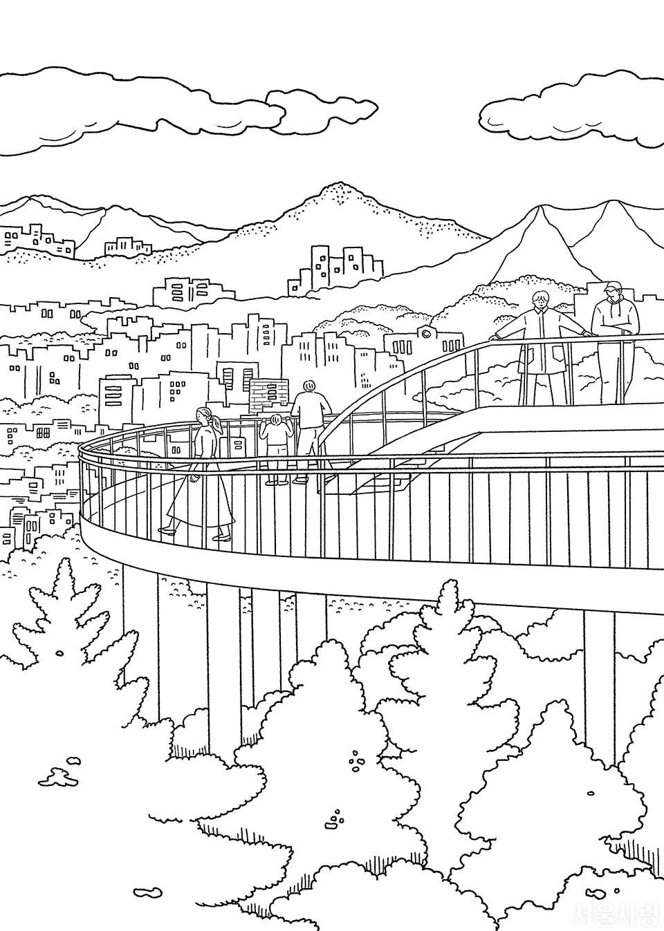 서울을 색칠하자 무채색본